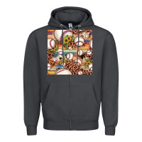 Smoke baseball leopard cowhide sunflower seamless pattern Zipper Hoodie - JahusDesignShop