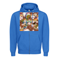 True Royal baseball leopard cowhide sunflower seamless pattern Zipper Hoodie - JahusDesignShop