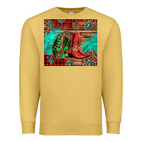 Antique Gold country boots and cowboy hat christmas Premium Sweatshirt - Jasminsmagicworld