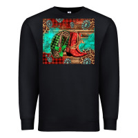Black country boots and cowboy hat christmas Premium Sweatshirt - Jasminsmagicworld