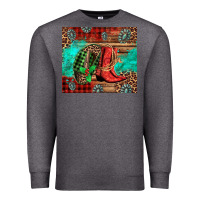 Charcoal Heather country boots and cowboy hat christmas Premium Sweatshirt - Jasminsmagicworld