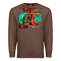 Chestnut country boots and cowboy hat christmas Premium Sweatshirt - Jasminsmagicworld