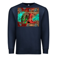 Navy country boots and cowboy hat christmas Premium Sweatshirt - Jasminsmagicworld