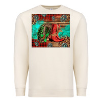 Sandshell country boots and cowboy hat christmas Premium Sweatshirt - Jasminsmagicworld