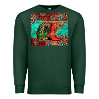 Sports Green country boots and cowboy hat christmas Premium Sweatshirt - Jasminsmagicworld