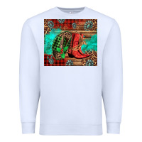 White country boots and cowboy hat christmas Premium Sweatshirt - Jasminsmagicworld