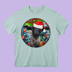 Christmas Suffolk Baby Sheep Ornament Heavy Core Tee Designed By Lillyallendesigns