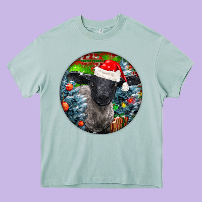 Christmas Suffolk Baby Sheep Ornament Heavy Core Tee Designed By Lillyallendesigns
