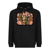 Black Western Floral Giraffe Heavyweight Hoodie - LillyAllenDesigns