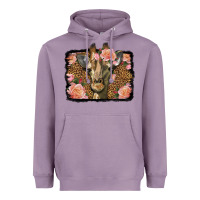 Lavender Western Floral Giraffe Heavyweight Hoodie - LillyAllenDesigns