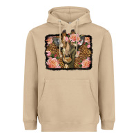 Mushroom Western Floral Giraffe Heavyweight Hoodie - LillyAllenDesigns