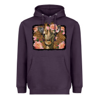 Plum Western Floral Giraffe Heavyweight Hoodie - LillyAllenDesigns