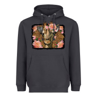 Smoke Western Floral Giraffe Heavyweight Hoodie - LillyAllenDesigns