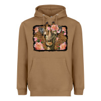 Toasted Coconut Western Floral Giraffe Heavyweight Hoodie - LillyAllenDesigns