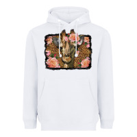 White Western Floral Giraffe Heavyweight Hoodie - LillyAllenDesigns