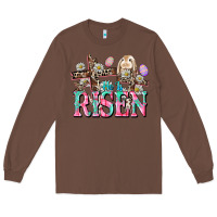 Chestnut He is risen Easter Day Long Sleeve Tee - CowGirlArtShop