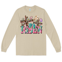 Mushroom He is risen Easter Day Long Sleeve Tee - CowGirlArtShop