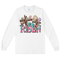 White He is risen Easter Day Long Sleeve Tee - CowGirlArtShop