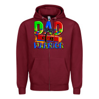 Burgundy dad of a warrior Zipper Hoodie - AdoDesignShop