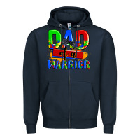 Navy dad of a warrior Zipper Hoodie - AdoDesignShop