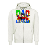 Dad Of A Warrior Zipper Hoodie | Teevron