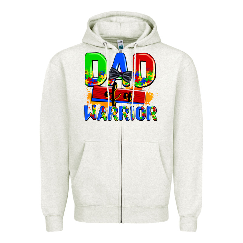 Dad Of A Warrior Zipper Hoodie by AdoDesignShop | Teevron