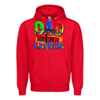 Red dad of a warrior Zipper Hoodie - AdoDesignShop
