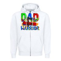 White dad of a warrior Zipper Hoodie - AdoDesignShop