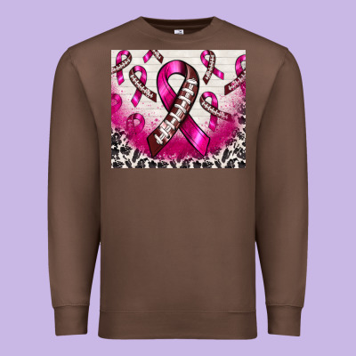 Breast Cancer American Football Ribbon Premium Sweatshirt Designed By Nancycooperartshop