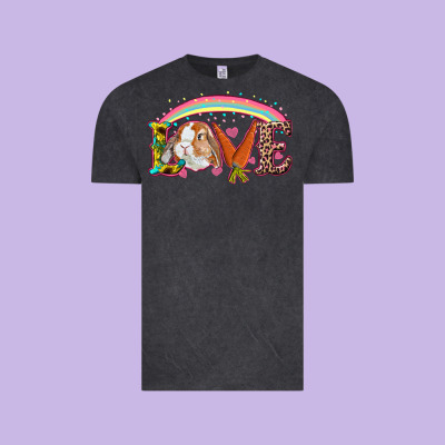 Vintage Tee Easter Bunny Love With Rainbow
