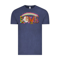 Vintage Denim Easter Bunny Love With Rainbow Vintage Tee - RanaPortraitStore