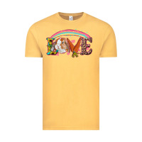 Vintage Mustard Easter Bunny Love With Rainbow Vintage Tee - RanaPortraitStore