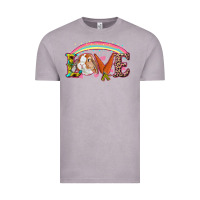 Vintage Zinc Easter Bunny Love With Rainbow Vintage Tee - RanaPortraitStore
