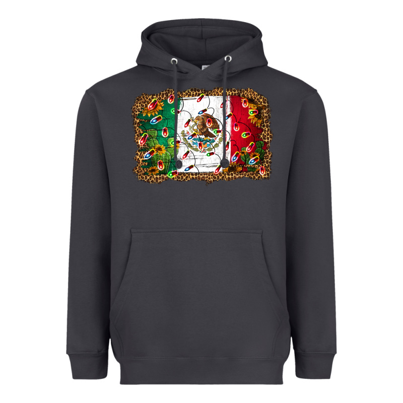 Christmas Lights Mexican Flag Heavyweight Hoodie by Jasminsmagicworld | Teevron