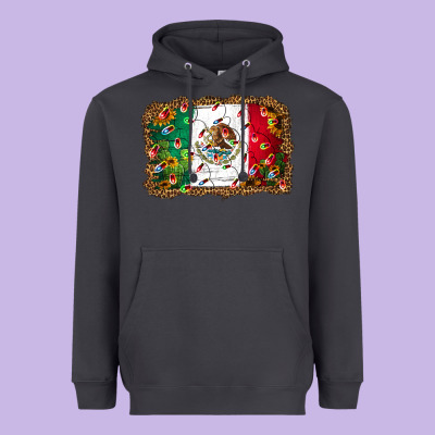 Christmas Lights Mexican Flag Heavyweight Hoodie Designed By Jasminsmagicworld