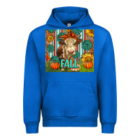 Cobalt Western Fall Cow Urban Hoodie - LillyAllenDesigns