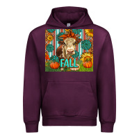 Mauve Wine Western Fall Cow Urban Hoodie - LillyAllenDesigns