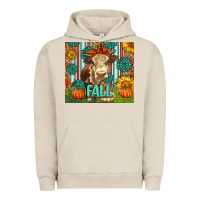 Pigment French Oak Western Fall Cow Urban Hoodie - LillyAllenDesigns
