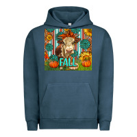 Pigment Midnight Navy Western Fall Cow Urban Hoodie - LillyAllenDesigns