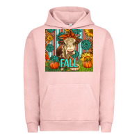 Pigment Salmon Western Fall Cow Urban Hoodie - LillyAllenDesigns