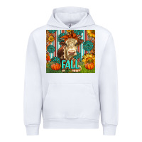 White Western Fall Cow Urban Hoodie - LillyAllenDesigns