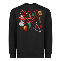 Black christmas nurse Heavyweight Sweatshirt - MaliasSmallBusiness