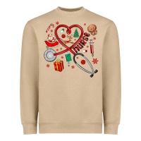Mushroom christmas nurse Heavyweight Sweatshirt - MaliasSmallBusiness