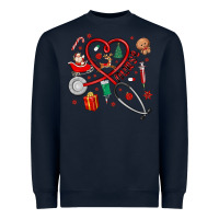 Navy christmas nurse Heavyweight Sweatshirt - MaliasSmallBusiness