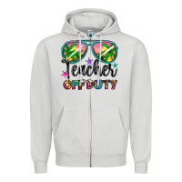 Dove Grey teacher off duty Zipper Hoodie - Artiststas