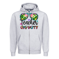 Heather Grey teacher off duty Zipper Hoodie - Artiststas