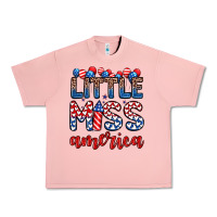 Salmon little miss America Urban Heavy Tee - Zillion Design Studio