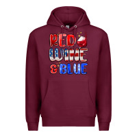 Burgundy red wine and blue Premium Hoodie - MaliasSmallBusiness