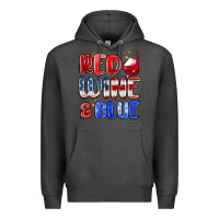 Charcoal Heather red wine and blue Premium Hoodie - MaliasSmallBusiness