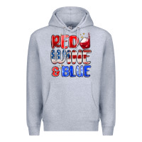 Heather Grey red wine and blue Premium Hoodie - MaliasSmallBusiness
